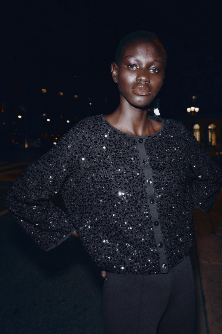 Кардиган с пайетками