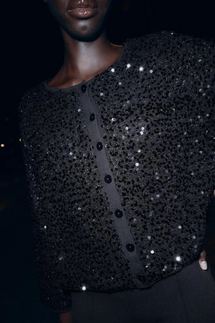 Кардиган с пайетками- Заказать в России
