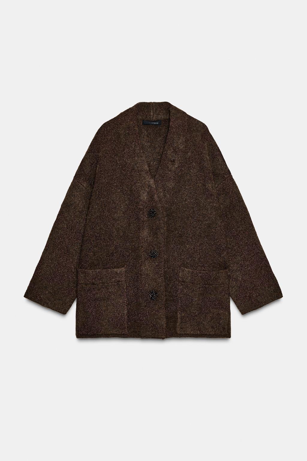 ЖАКЕТ ИЗ ТРИКОТАЖА С БЛЕСТЯЩЕЙ НИТЬЮ