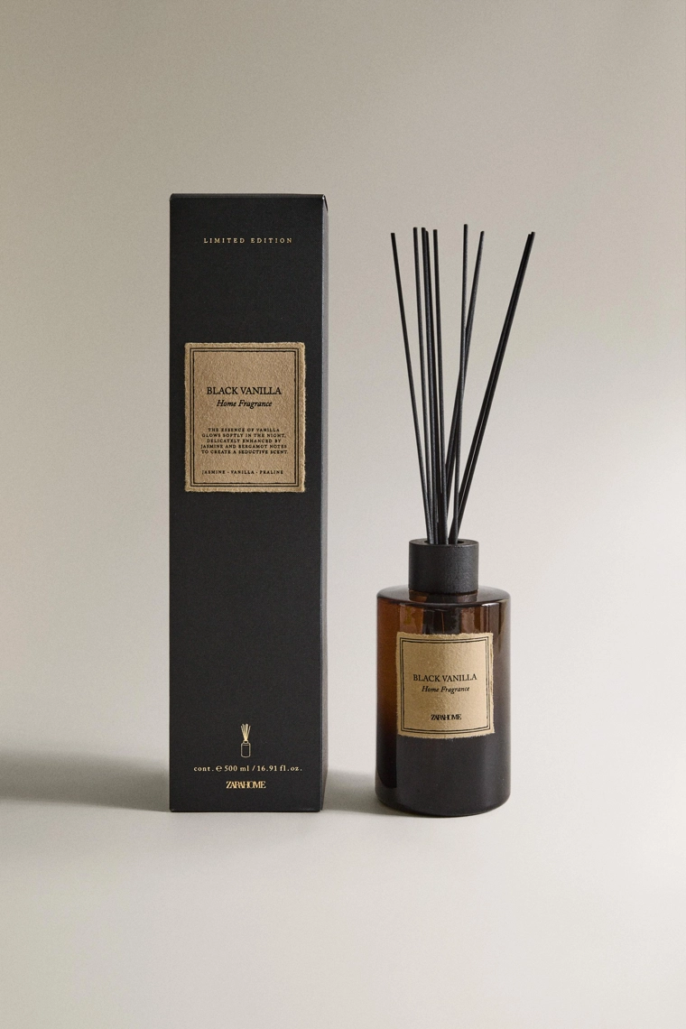 (500 мл) черные диффузоры с палочками и ванилью