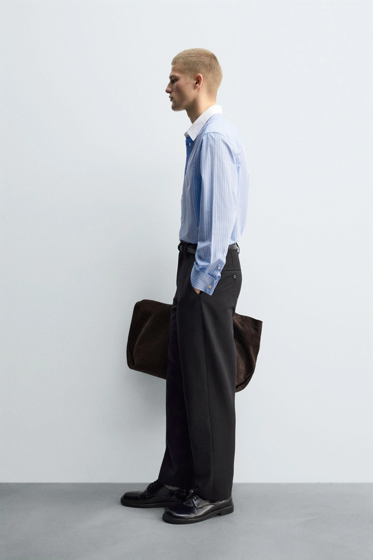 Рубашка в полоску с манжетами для запонок