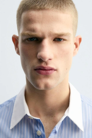 Рубашка в полоску с манжетами под запонки- Заказать в России