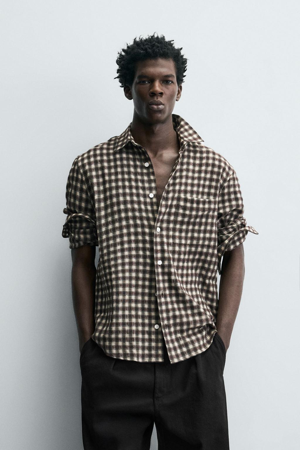 РУБАШКА В КЛЕТКУ С КАРМАНОМ