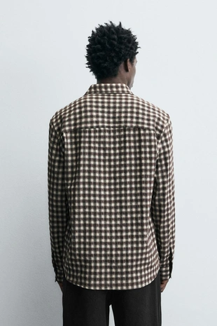 Рубашка в клетку с карманом- Заказать в России