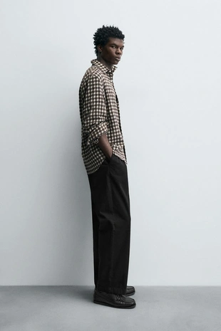 Рубашка в клетку с карманом- Заказать в России