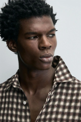 Рубашка в клетку с карманом- Заказать в России