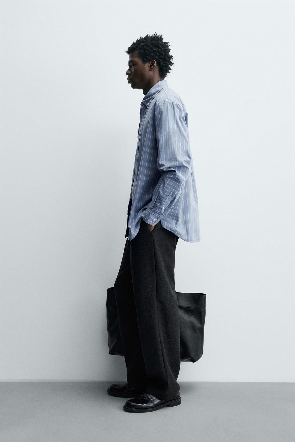 РУБАШКА ИЗ РЕЛЬЕФНОЙ ТКАНИ В ПОЛОСКУ