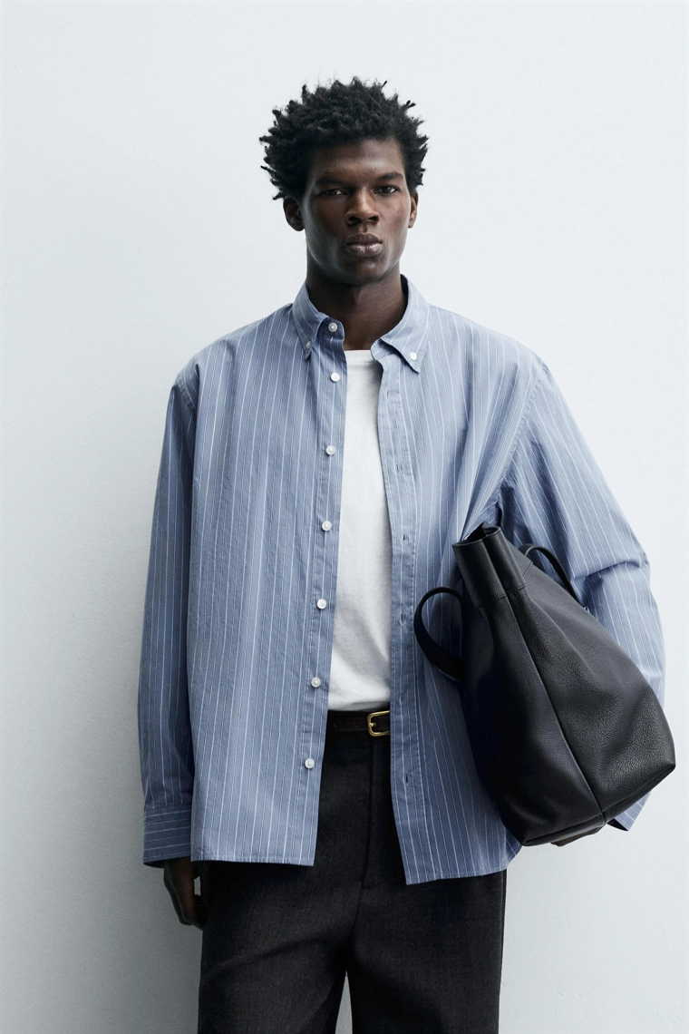 Рубашка в полоску с текстурой