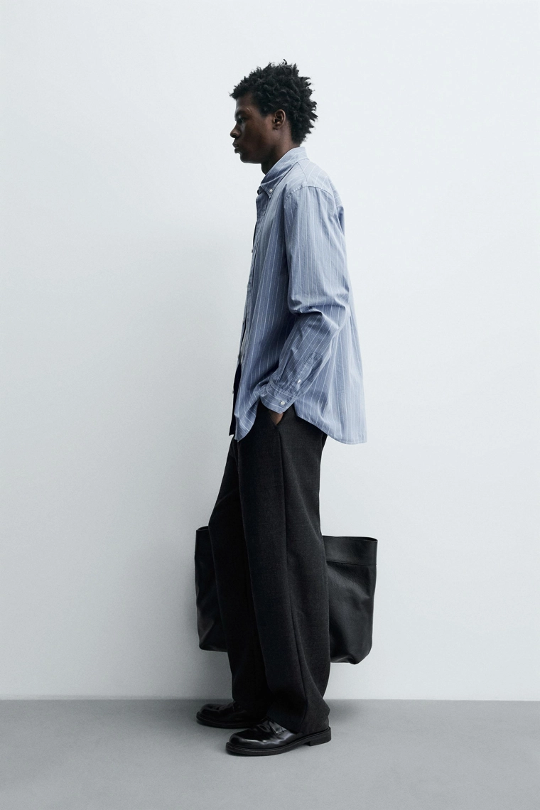 Рубашка в полоску с текстурой