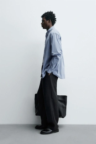 Рубашка из рельефной ткани в полоску- Заказать в России