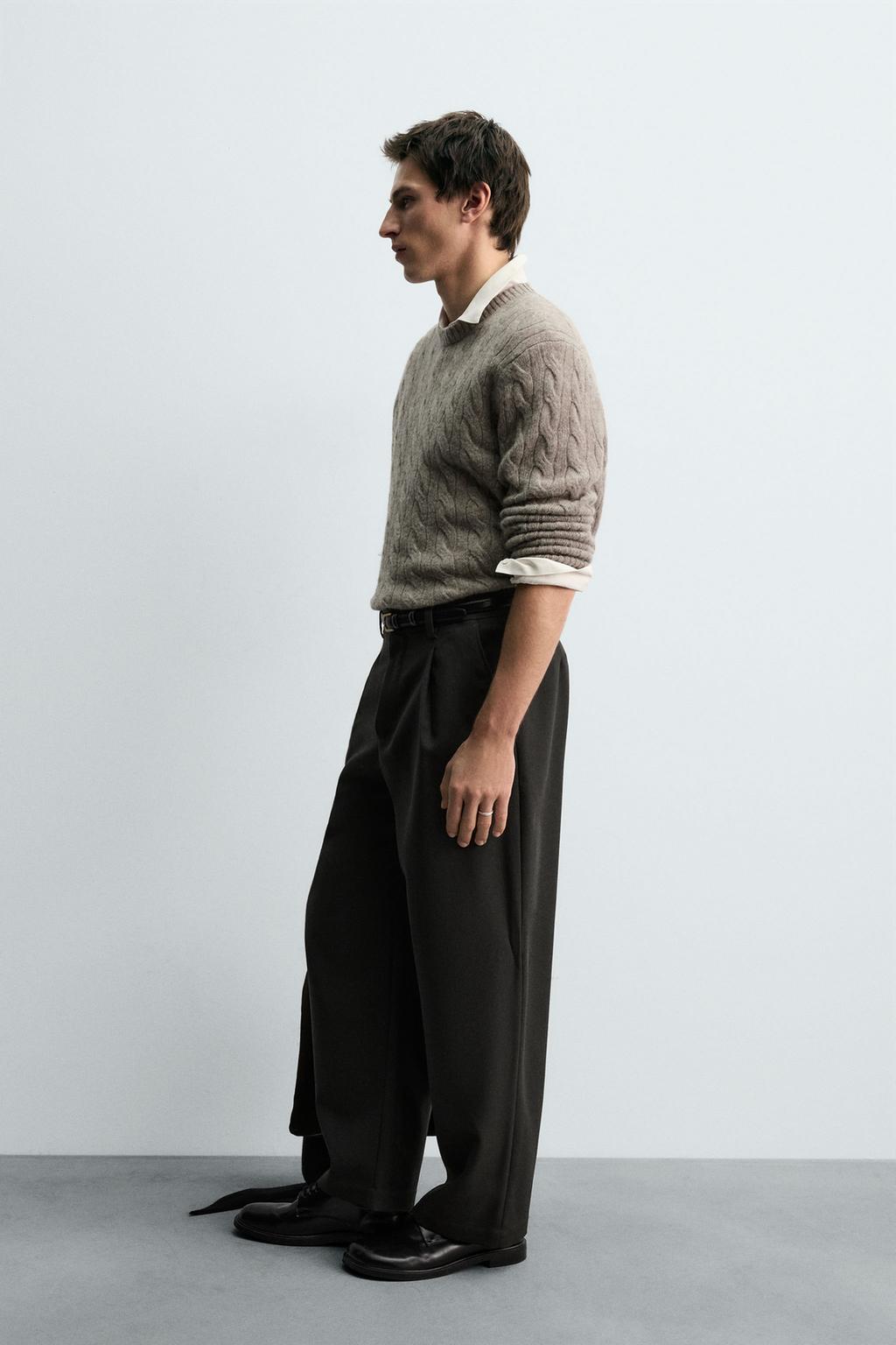 СВИТЕР ИЗ 100% ШЕРСТИ С УЗОРОМ «КОСЫ»