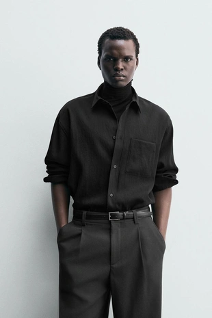 Рубашка свободного кроя из струящейся ткани- Заказать в России