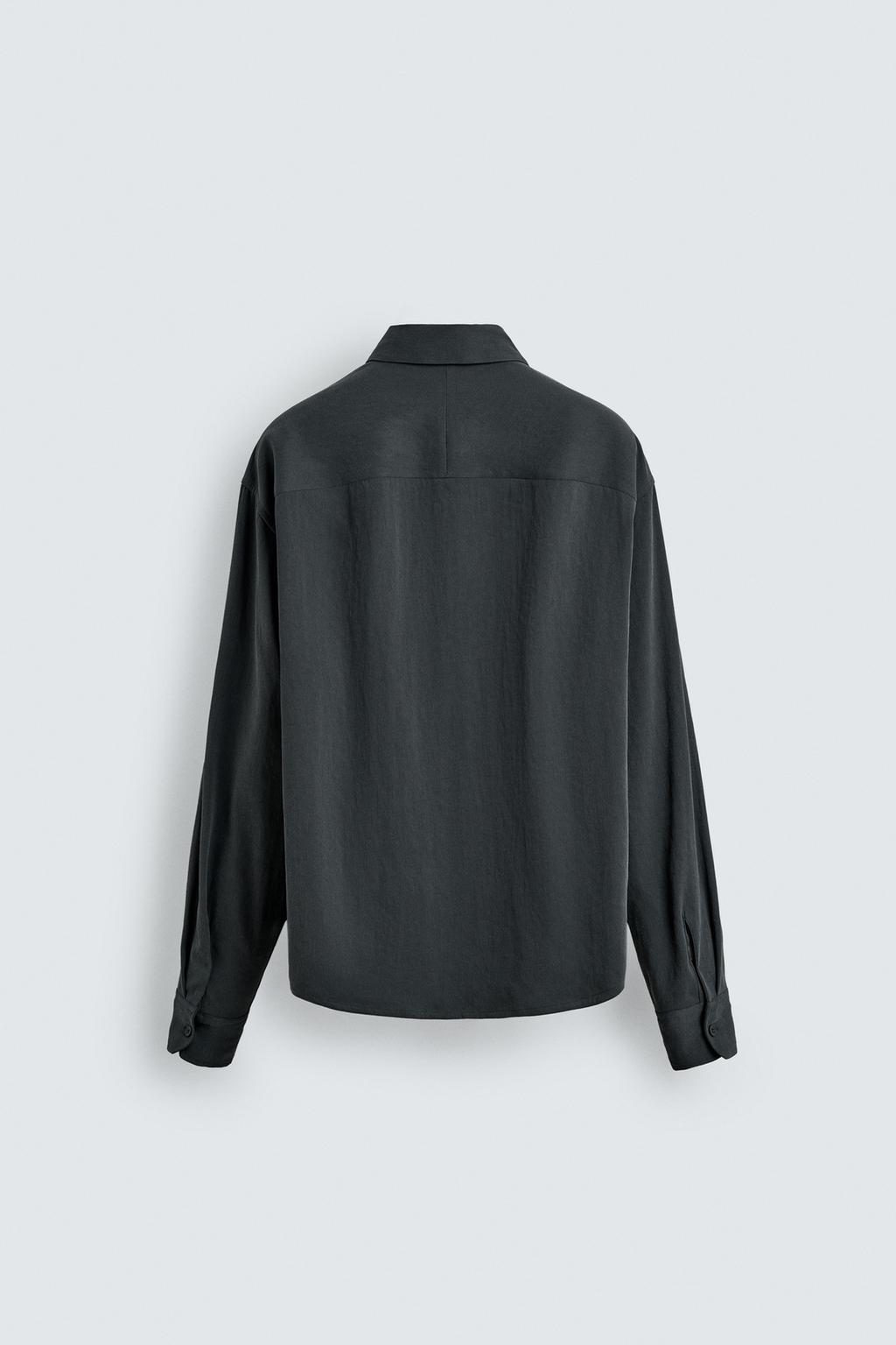 РУБАШКА СВОБОДНОГО КРОЯ ИЗ СТРУЯЩЕЙСЯ ТКАНИ