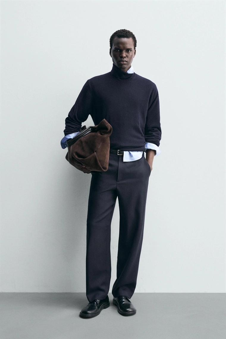 Шерстяные брюки прямого кроя