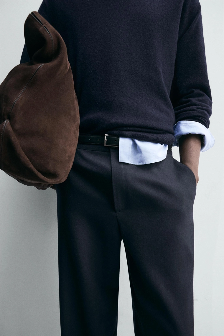 Шерстяные брюки прямого кроя