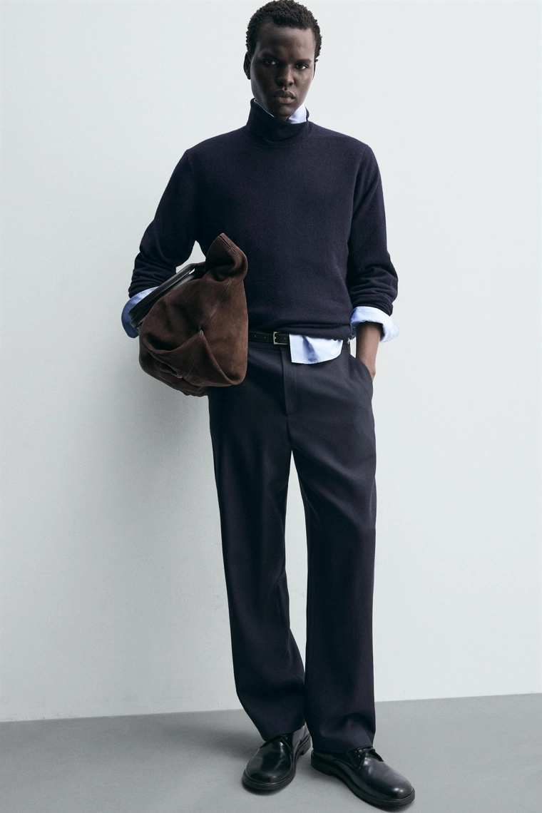 Шерстяные брюки прямого кроя