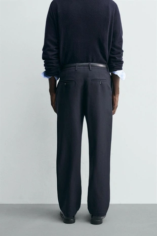 Брюки прямого кроя из 100% шерсти- Заказать в России