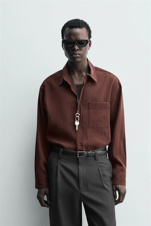 Рубашка струящегося покроя RELAXED FIT- Заказать в России