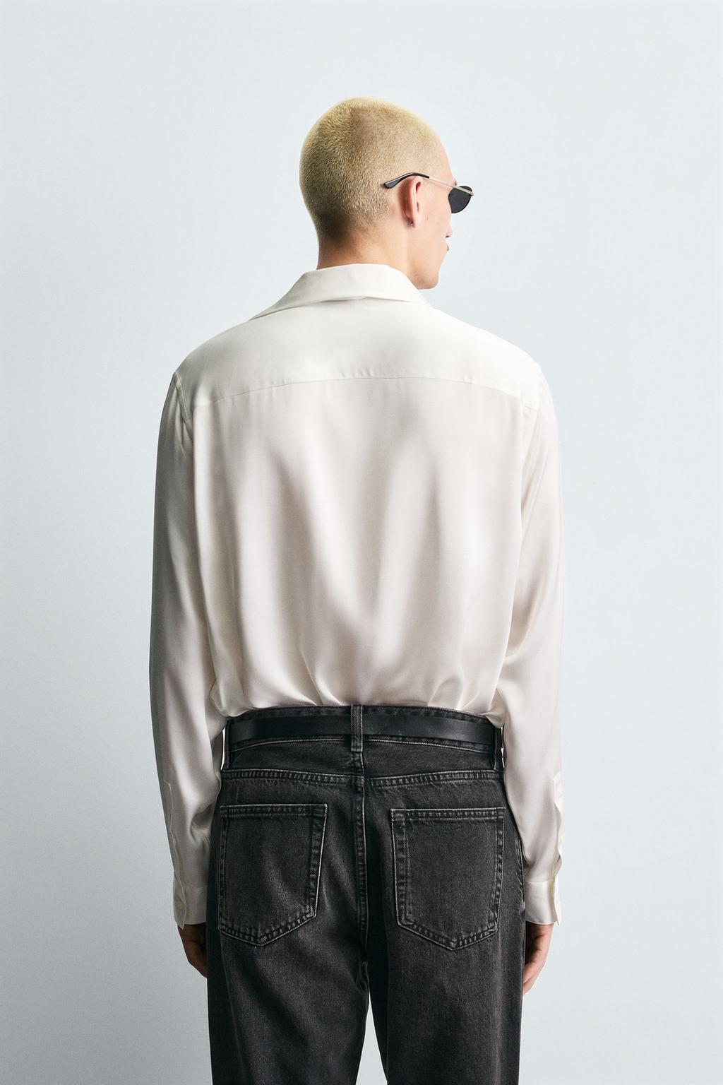 РУБАШКА ИЗ СТРУЯЩЕЙСЯ ТКАНИ С БАНТОМ