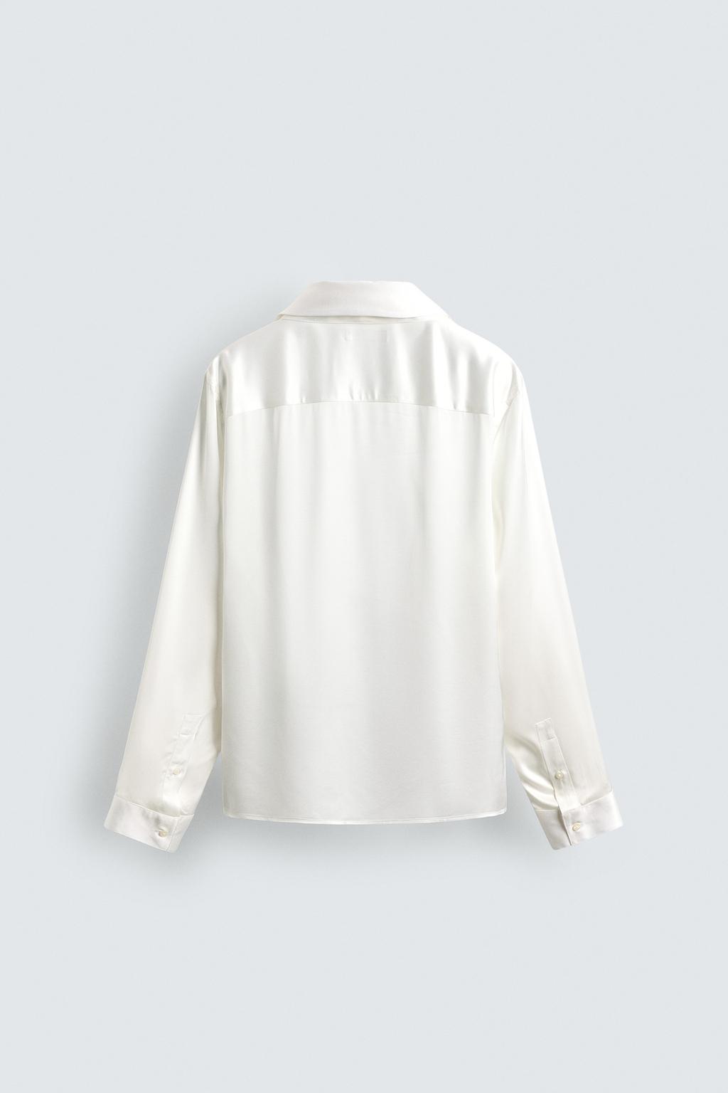 РУБАШКА ИЗ СТРУЯЩЕЙСЯ ТКАНИ С БАНТОМ