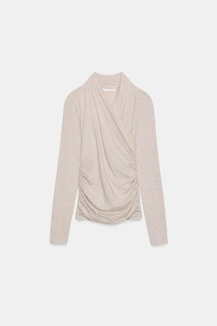 Футболка с боковой драпировкой- Заказать в России