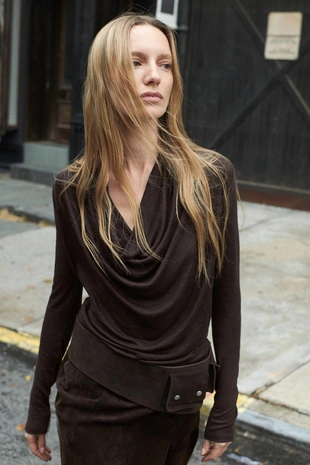 Драпированная футболка с лиоцеллом