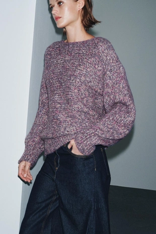 Трикотажный свитер оверсайз- Заказать в России