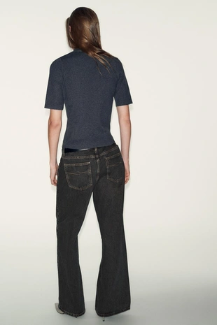 Свитер с бусинами и короткими рукавами- Заказать в России