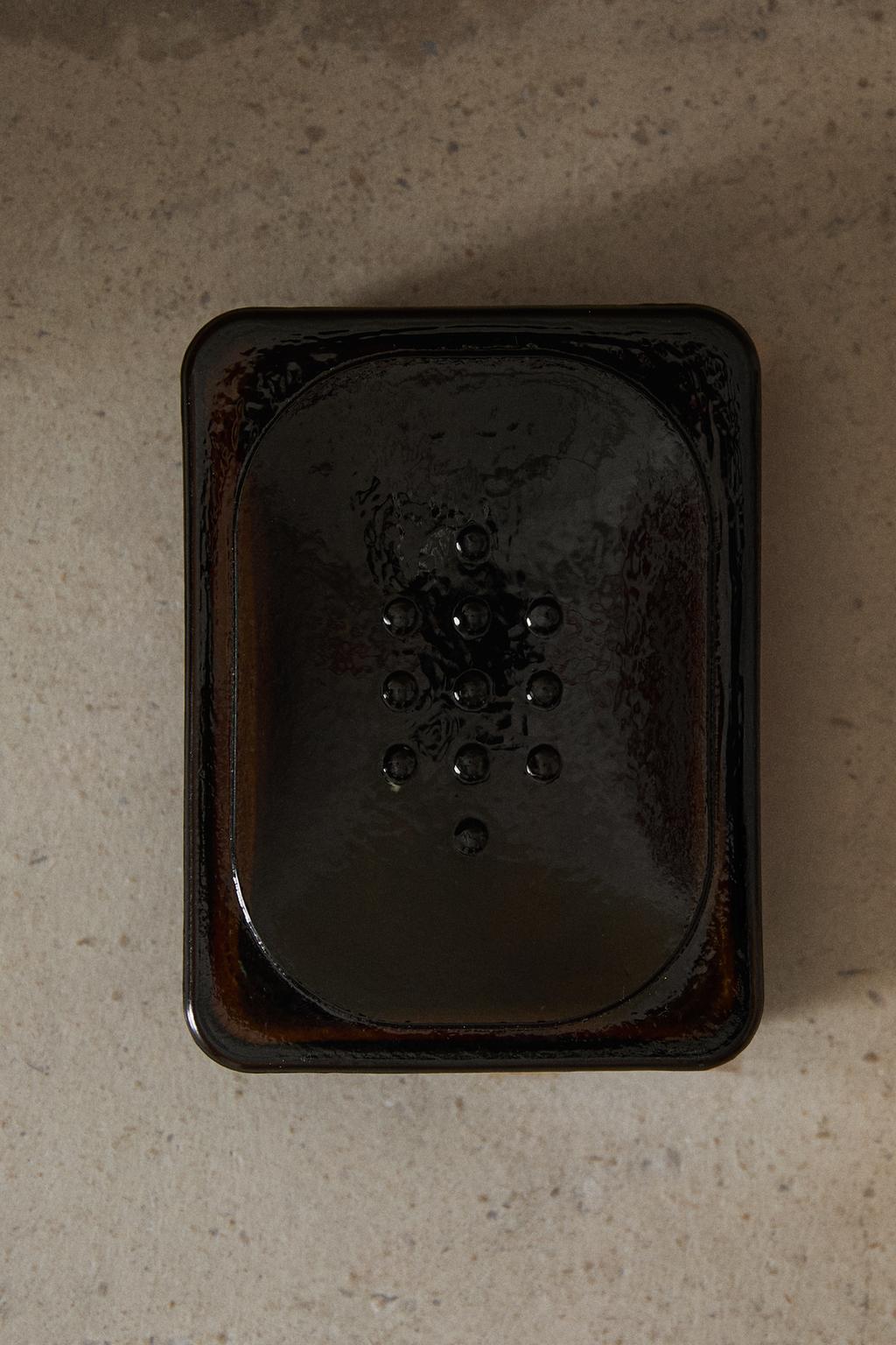 Мыльница для ванной комнаты из тёмного стекла zara