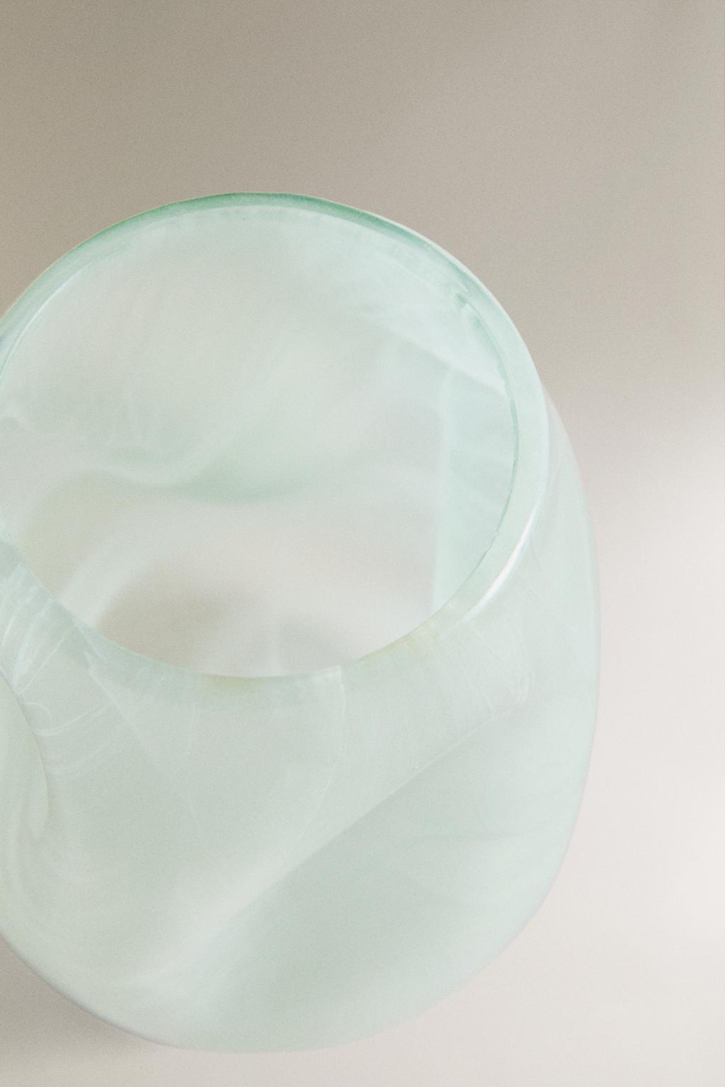 Зеленый стакан для зубных щеток из закаленного стекла