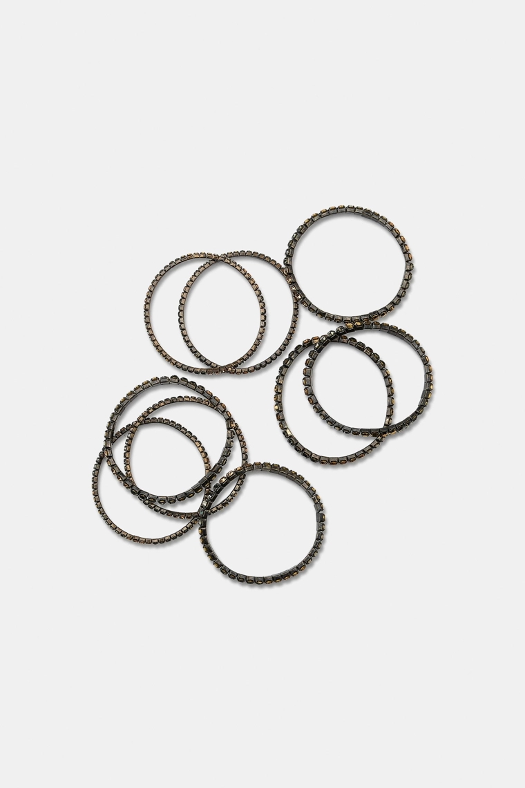 Набор упругих браслетов с драгоценными камнями