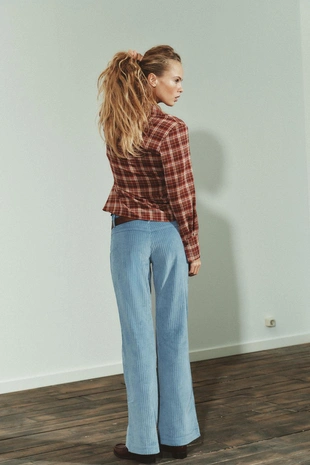 Рубашка с запахом в клетку- Заказать в России