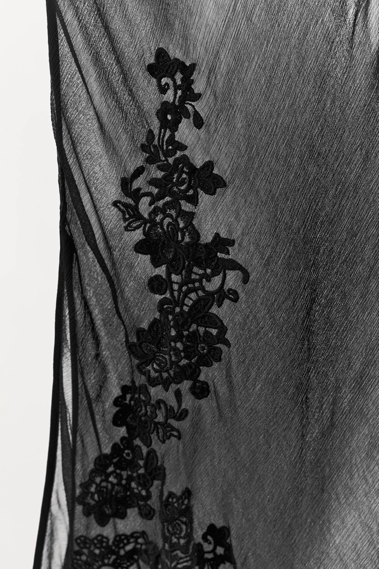 Юбка из шифона с цветочной вышивкой