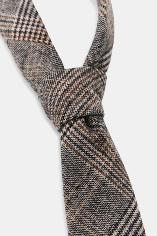 Галстук в клетку из шерсти- Заказать в России