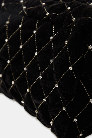 Стеганый бархатный несессер с блестками- Заказать в России