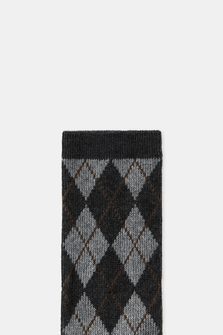 Носки с ромбовым узором из хлопка