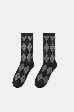 Хлопковые носки с ромбами- Заказать в России