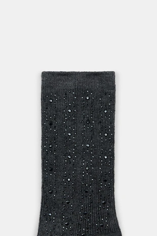 Носки в рубчик со стразами- Заказать в России