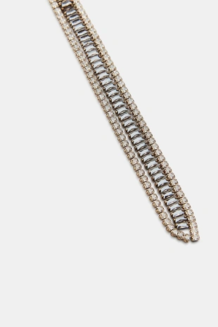 Длинное ожерелье со стразами- Заказать в России