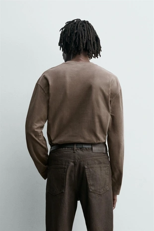 Футболка с длинным рукавом выстиранная- Заказать в России