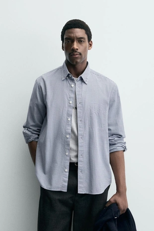 Рубашка в клетку из рельефной ткани- Заказать в России