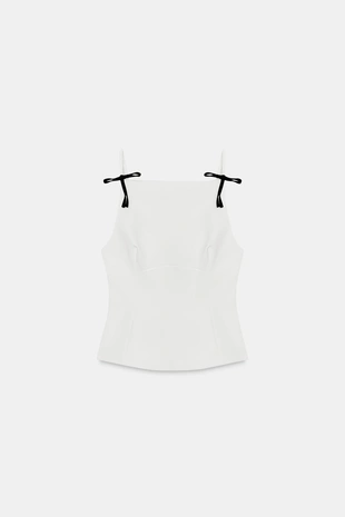 Топ на бретелях с бантиками- Заказать в России