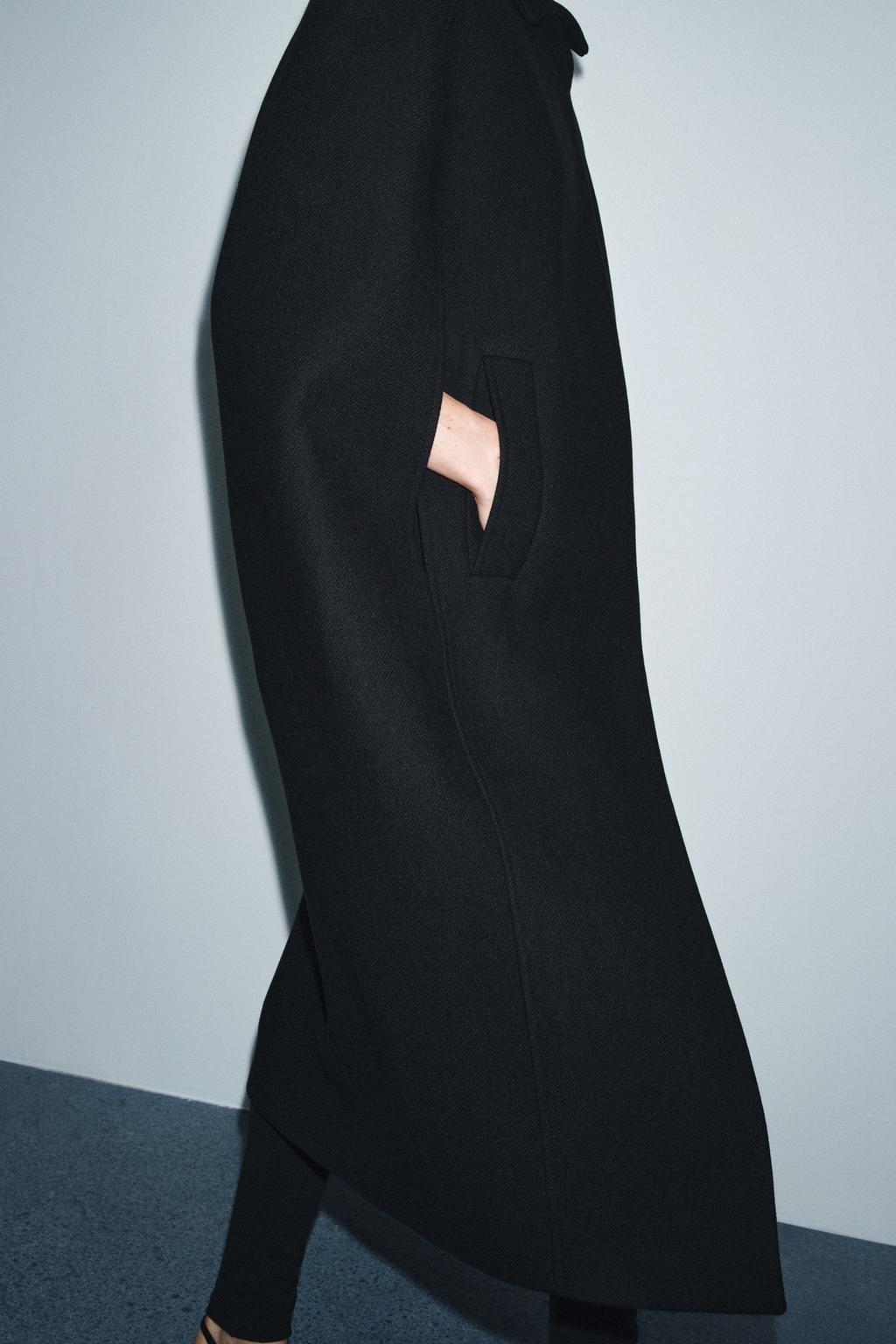 ПАЛЬТО-НАКИДКА ИЗ СМЕСОВОЙ ШЕРСТИ — ZW COLLECTION LIMITED EDITION