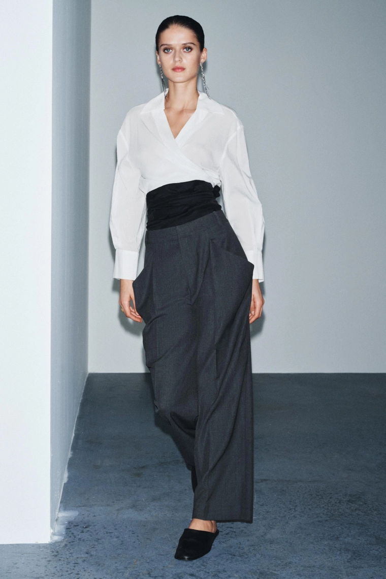 Брюки-шаровары из шерсти с карманами коллекции zw limited edition