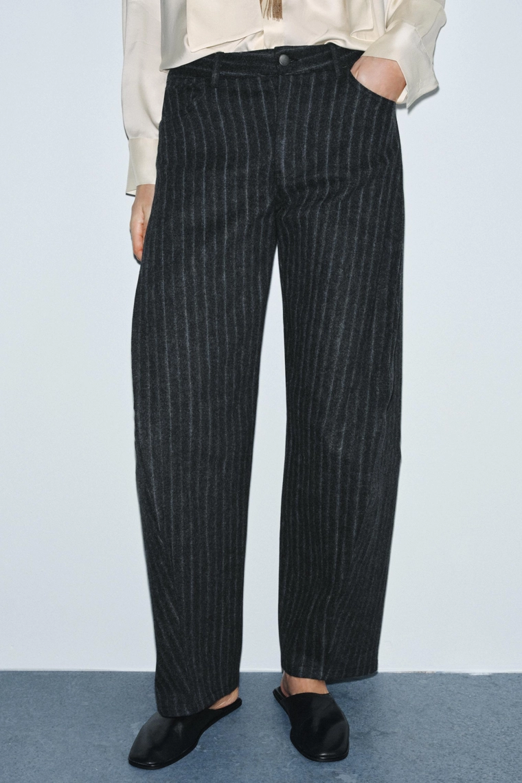 Брюки-бананы в полоску коллекции zw