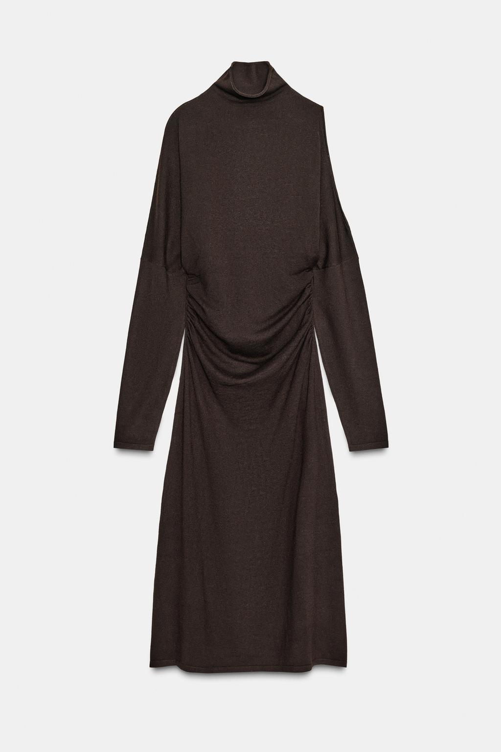 ТРИКОТАЖНОЕ ПЛАТЬЕ МИДИ С ВЫРЕЗАМИ