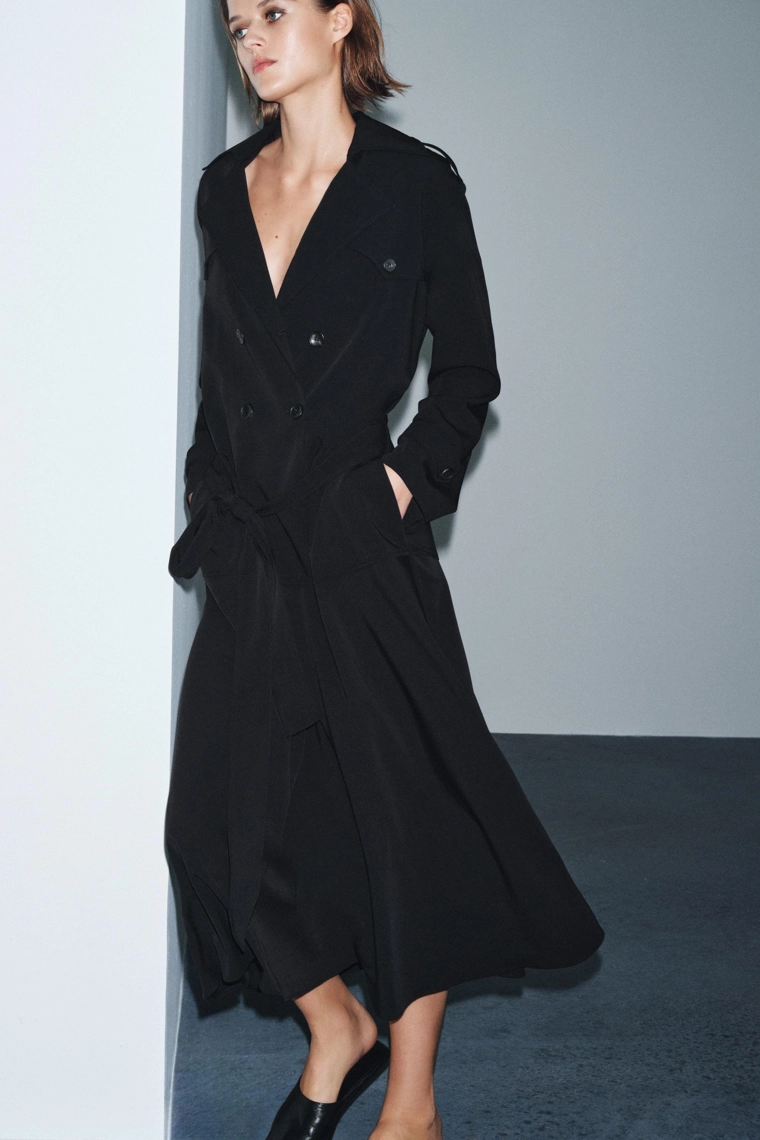 Миди-платье в стиле тренч zara woman collection