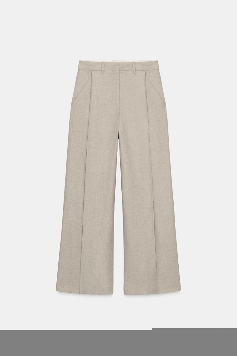 Брюки с вытачками из шерстяной смеси zara woman collection