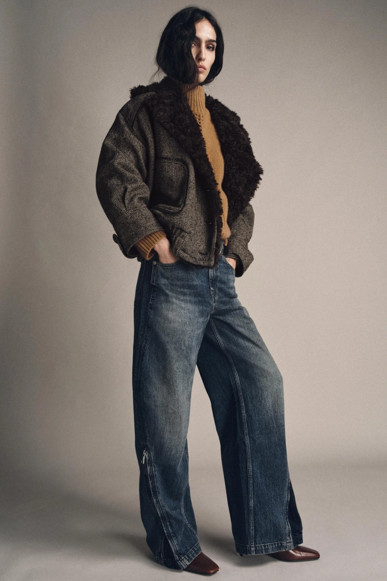 Джинсы zw collection средней посадки с шаровыми штанинами и молниями лимитированное издание