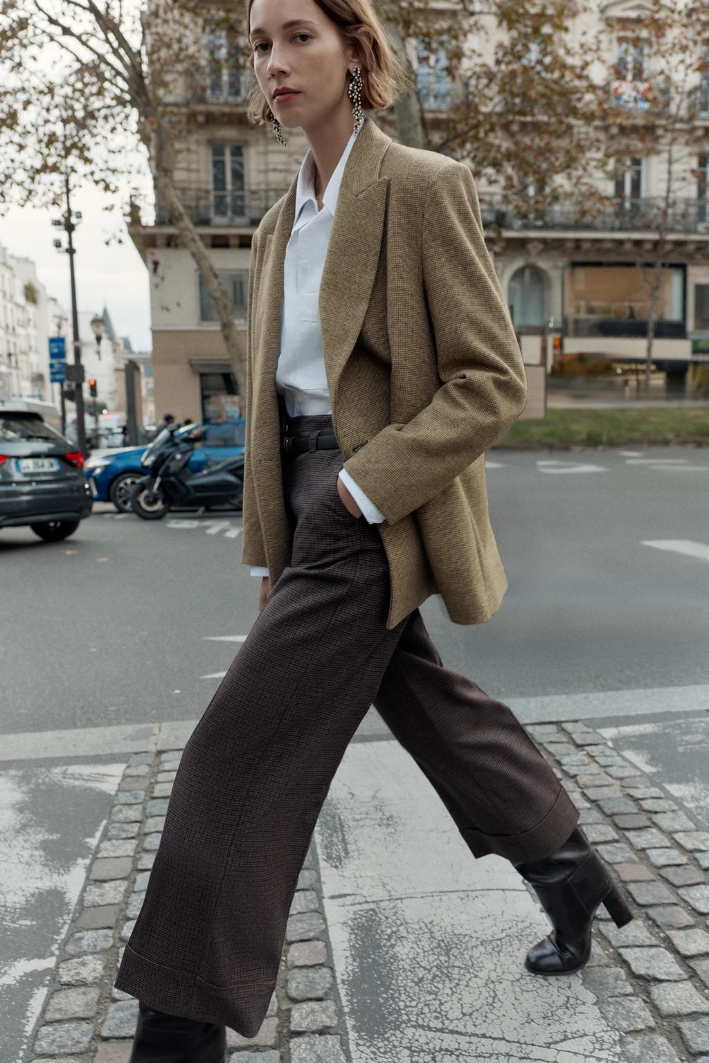 БРЮКИ С РЕМНЕМ И УЗОРОМ «ГУСИНАЯ ЛАПКА»